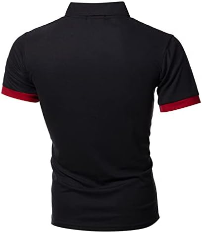 Озммијан маж со кратки ракави за голф тенок фит пол-точка маица маица атлетски тениски кошули со копчиња за деловна маица обична маица