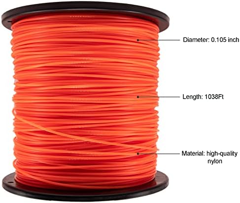 Kako 105 trimmer line тешка комерцијална оценка од 01.105 инчи стринг тример линија, жица на плевел.