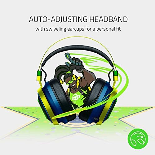 Razer Nari Ultimate Wireless 7.1 Слушалки за игри со опкружувачки звук: Thx Audio & Haptic Feedbe, автоматско прилагодување на главата,
