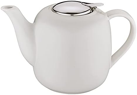 Küchenprofi Лондон керамички чајник со инфузер од не'рѓосувачки челик, 8 чаша, бела