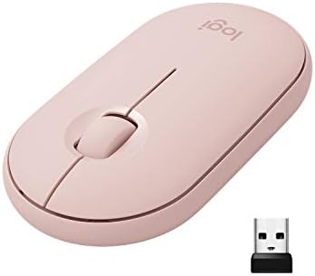 Logitech Pebble M350 безжичен глушец со Bluetooth или USB - тивок, тенок компјутерски глушец со тивок клик за iPad, лаптоп, тетратка,