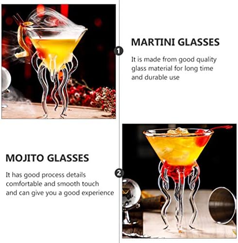 Ангоили Мохито 2 парчиња коктел шејкер октопод мартини стакло коктел стакло коктел пијалок мартини стакло јасно стакло чаша бар