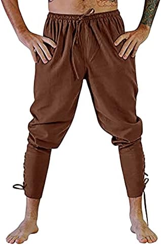 Јатоп џемпери за мажи Средновековни ретро ретро -глуждот панталони панталони