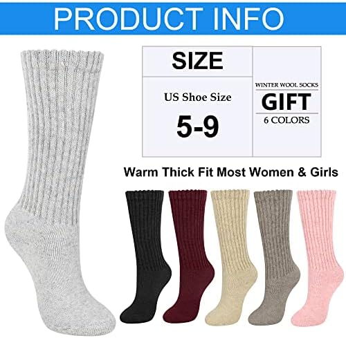 CozyOffi 3/6 пара волна чорапи за жени зимски топло дебели плетени подароци екипаж чорапи