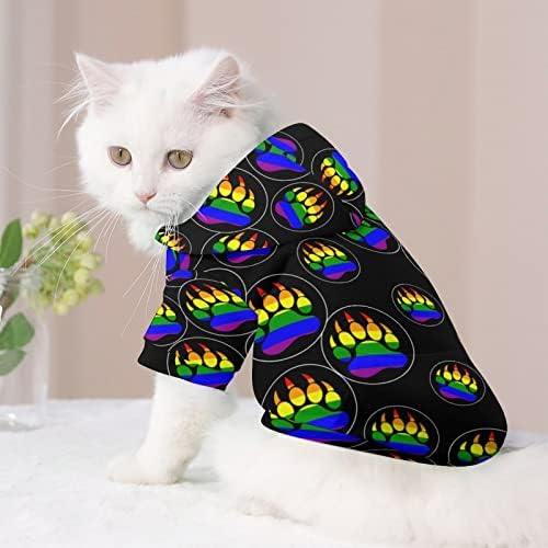 Смешноста на геј геј гордост Виножито мечка шепа кучиња дуксето крпа мачка џемпер -облека со капа со капа мека миленичиња палто пуловер