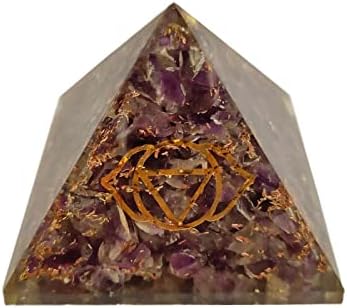 Nirdesh Orgonite Pyramid Amethyst Втора чакра Реики Кристал заздравување негативна заштита на енергија со црна турмалин метафизичка