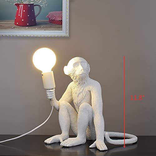 Табела за маса TBVECHI модерна биро ламба бела мајмун ламба за дневна соба спална соба за читање ламба смола лесна лесна постела шкаф