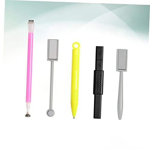 Fomiyes 1 сет 5 парчиња комплети за нокти Магнет за алатки за маникир за нокти, нокти магнет стап Пенкално пенкало за нокти магни магнети за алатки