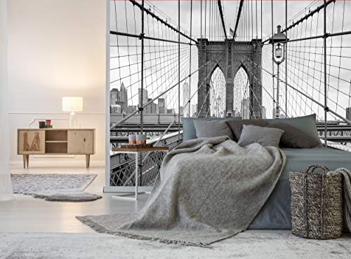 Градска фотографија Позадина - Бруклин мост - wallидна мурална слика Декорација на слика во Newујорк Слика Imageид декор со голема големина