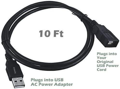 Ienza 10FT USB жива кабел за продолжување на моќноста, компатибилна со Roku, Fire TV, Chromecast, Wyzecam, Arlo, USB приемници