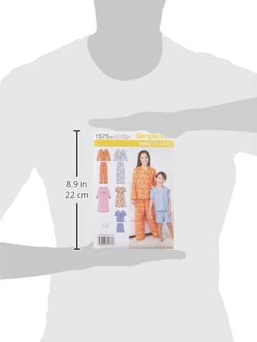 Едноставност 1575 Лесно да се шие девојчиња и момче за шиење на пижами, големини 3-6