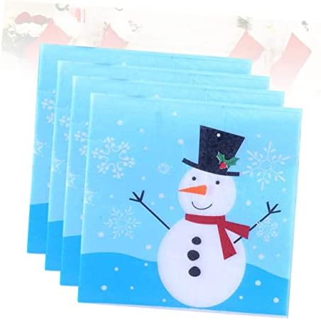 Doitool 60 парчиња сини салфетки Божиќни свадбени салфетки Божиќно ткиво хартија Божиќ хартија салфетки сини печатени салфетки хартија