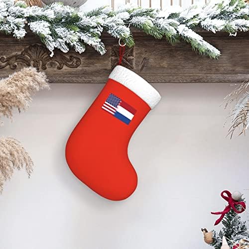 Божиќни и холандски знамиња на TZT, Божиќни чорапи, подароци за празници за одмор за украси за семејни празници 18-инчни