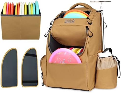 Когир диск голф торба, издржлив ранец за голф за голф, лесен диск торба за голф со две странични поддржувачи и дизајн на делители, воведна торба