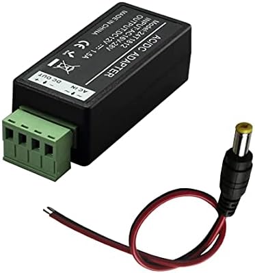 Installercctv input AC 24V во DC 12V 1.5A конвертор на напојување и 1pc 2.1x5.5mm DC Power Power Pagtail, Универзален моќен трансформатор