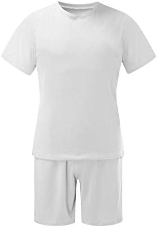 Beibeia 2021 Mens Sports Set плус големина, летни облеки 2 парчиња сет маици и шорцеви Обични сет за потсетници
