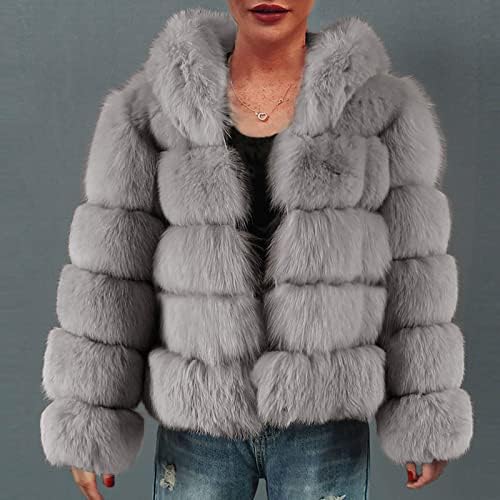 Bidobibo женско крзно и faux крзнени јакни и палта Зимски палта меур топла шерпа руно јакна цврста надворешна облека за жени