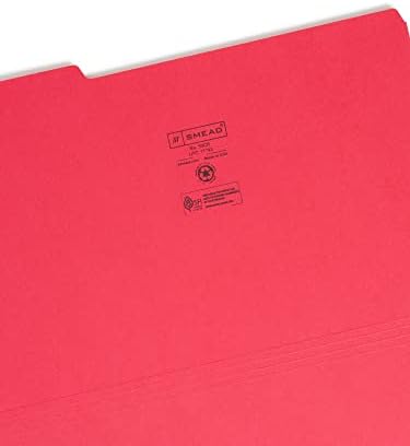 Смајд во боја на датотеки, 1/3 табулатор, правна големина, црвена, 100 по кутија