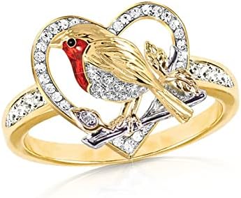 2023 Нов прстен птица црвен креативен прстен за птици за жени прстени кул прстени за момци