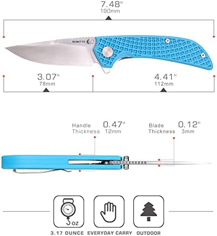 Remette Pocket Knife, EDC џебен нож за мажи жени, лесна рачка за дизајн, остра сечило 9CR18MOV, секојдневен нож за џеб, ножеви во затворен