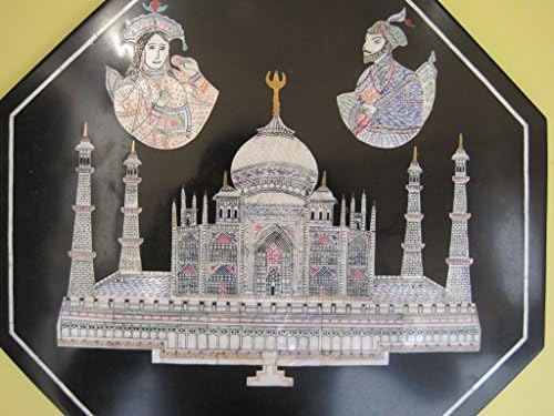 Мугал минијатурен мермер вметнат император Шах Јахан Емприс Мамтаз Махал ретка магнат уметност 12 инч