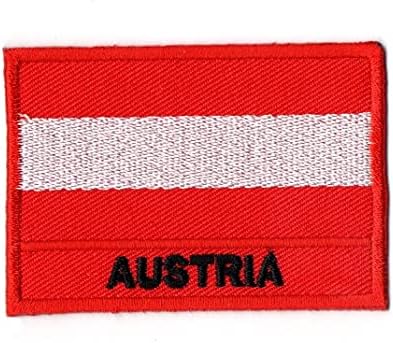 Прво нешто од Австрија знамето лепенка железо на мало извезено за капа од кошула јакна облека ранец на фармерки со големина на капакот на капакот