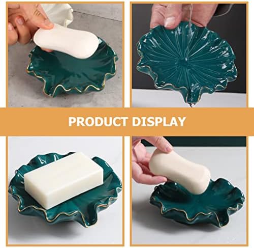 Ipetboom керамички сапун сапун сапун цвет во облик на сапун држач за накит сад заштеда на сунѓер држач за садови за садови за