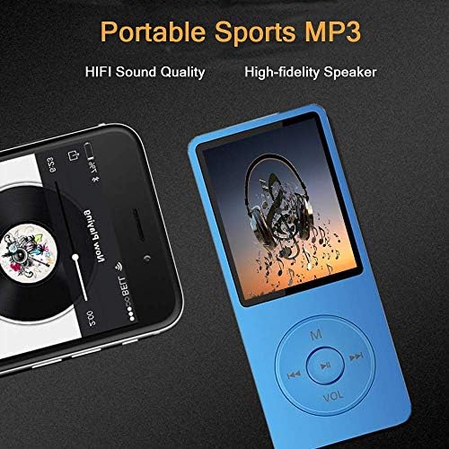 MP3 плеер, музички плеер со микро SD картичка од 16 GB, зграден звучник/фото/видео игра/FM радио/читач на гласови/читач на е-книги, поддржува