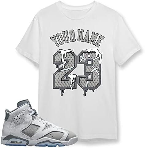 Прилагодено име Унисекс кошула за Jordanордан 6 C0.ol Grey, еднострана кошула за патики Jordanордан 6 C0.ol Grey, Jordan 6 Match Sneaker Tee