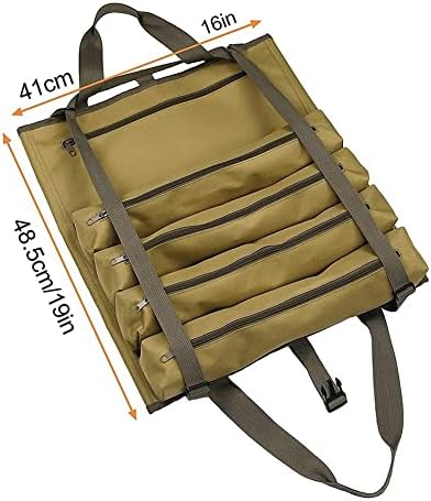 ФЛАА 19-инчен тркалачки торба со алатки мултифункционална торба за складирање, прилагодлива лента за каипер, патент за патент, табела за делови