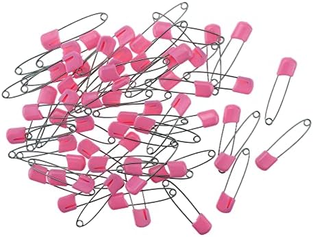 Fazhbary 60 брои розови пластични безбедносни иглички 1,57 инчи пластична глава од не'рѓосувачки челик иглички за ракот
