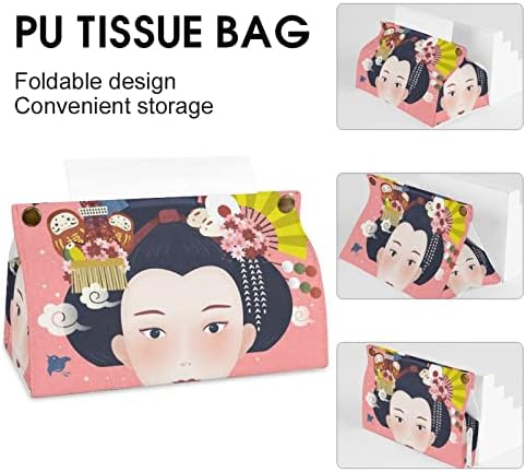 Јапонска женска кутија за ткиво ПУ кожа држач за салфетка за садови за табела countertop домашна канцеларија автомобил