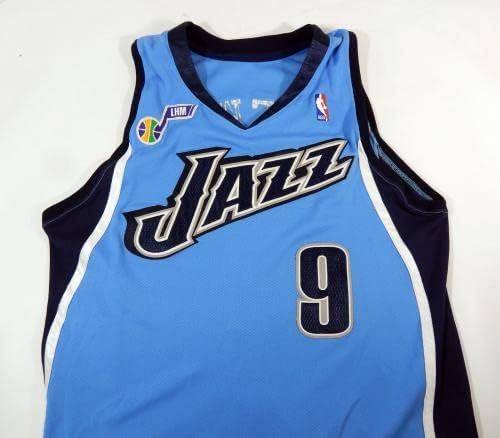 2007-08 Јута azzез Рони Бруер 9 игра користеше светло сина маичка LHM Patch DP37410 - НБА игра користена