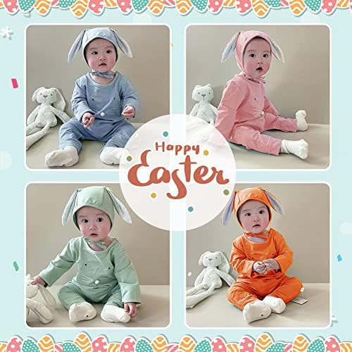 Xifamniy Велигденски облеки бебе девојки момчиња за зајаче ромпер -каросерија за новороденче за новороденче со зајачко капа со зајаци