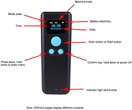 3 во 1 скенер за баркодови, безжичен читач на USB ленти, со 300 по брзина на декодирање на ДИК и длабочина на полето за скенирање од