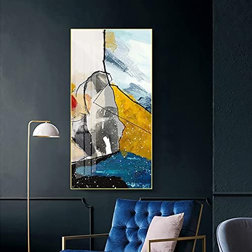 Рачно насликано вертикално масло за сликање - Апстрактна планинска глетка со голема големина на маслото сликарство на платно, модерни уметнички дела за дневна соб?