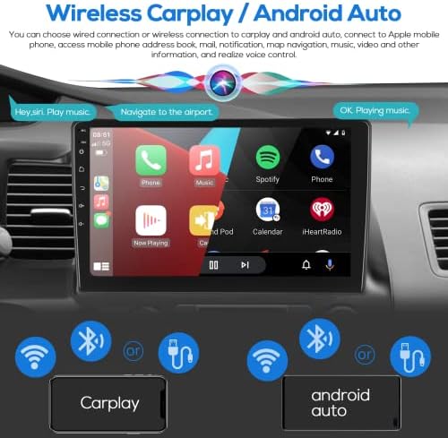 За Honda Civic 2006-2011 безжичен CarPlay Android Car Stereo поддршка безжичен Android Auto со WiFi GPS навигација AHD резервна камера