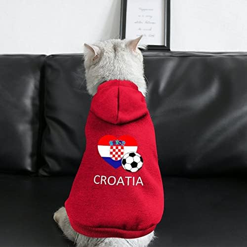 Loveубов Хрватска фудбалски фудбал Персонализирани дуксери за миленичиња кучиња меки пријатни кучиња облека што дишеат џемпери за домашни