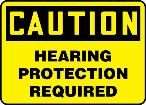 Accuform MPPE792VP Пластичен знак за безбедност, „Потребна е за заштита на слухот за претпазливост“, 7 должина x 10 ширина x 0,055