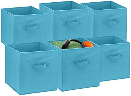 Канти за складирање на коцки за преклопување - 6 пакувања - Овие украсни коцки за складирање на ткаенини се склопувачки и одличен организатор