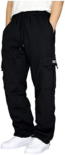 ZHDD машки товарни џемпери отворени дното на ногата случајно лабава лабава вклопени атлетски панталони со џебови со џебови