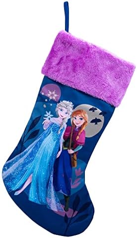 KSA пакет од 4 виолетова и сина замрзната Ана и Елса Божиќни чорапи 8 “