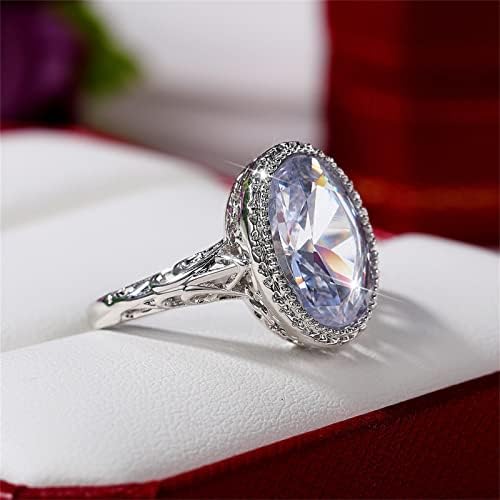 2023 Нов ангажман камен жени ringвонат накит бел свадба подарок прстени дијамантски прстен на прстенот