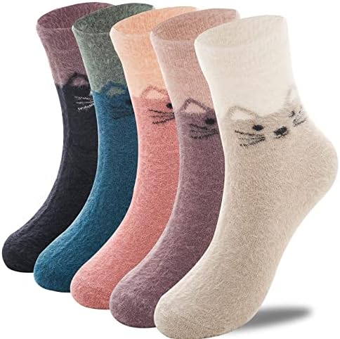 Чорапи за дами од елифеац смешни меки и топло памучно перничето екипа во волна чорапи нас 6-9