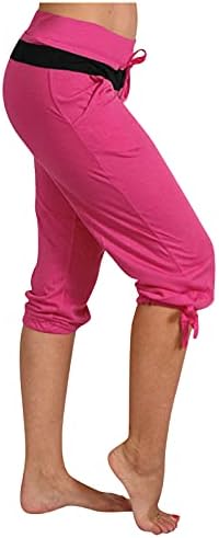 Панталони од Beuu capri за женски обични тенок тенок вклопување со исечени зраци карго панталони пешачење џокери џокери со џемпери лето