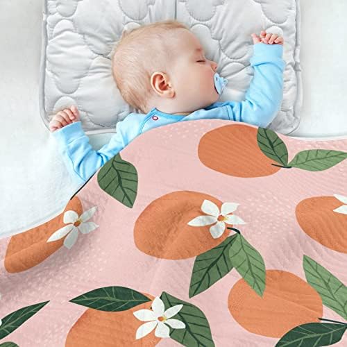 Портокали овошје бебешки ќебиња за момчиња супер меко топло дете ќебиња за девојчиња, лесна креветче за креветчиња, фрли ќебе