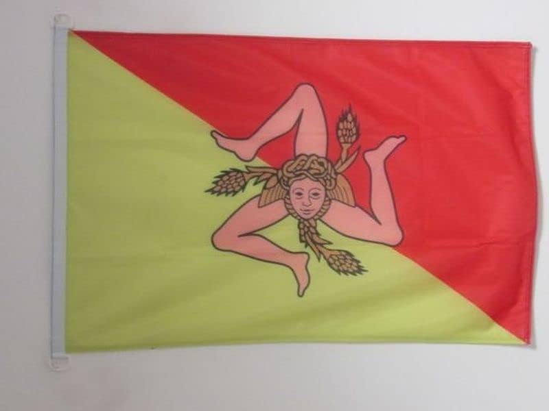 Аз знаме Сицилија Наутичко знаме 18 '' x 12 '' - Италија - Сицилијански знамиња 30 x 45 см - Банер 12х18 во за брод