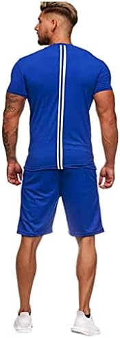 iopqo caito костуми мажи мажи кратки комплети летни тенки судири спортски рекреатни ракави во боја лента за боја тенок фит