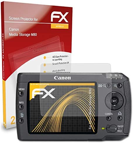 Заштитник на екранот Atfolix компатибилен со Canon Media Storage M80 Fistery Ecter Protection, анти-рефлективен и шок-апсорбирачки FX FX FASTOR