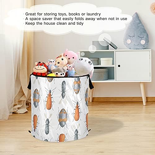 Ladybug Pop up алишта за алишта со капакот за складирање на капакот за склопување торба за перење алишта за кампување пикник бања бања